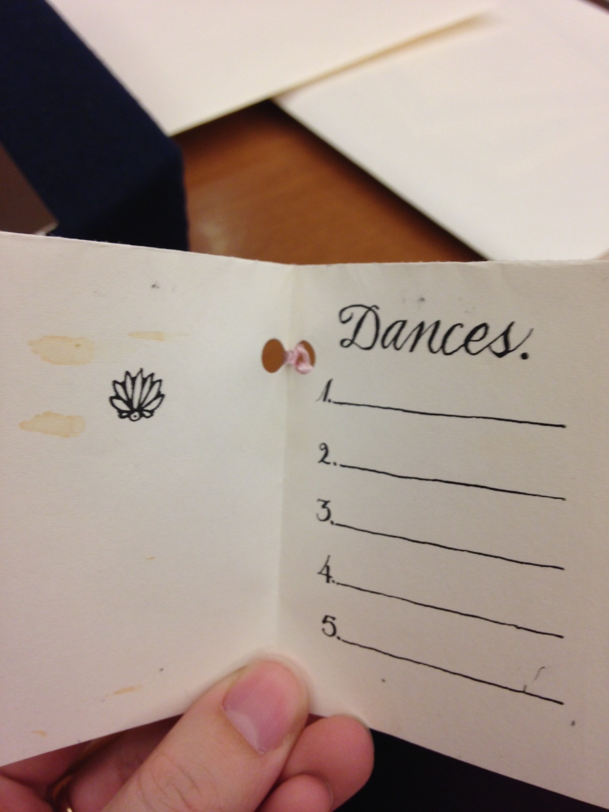 Inside of dance request booklet. 