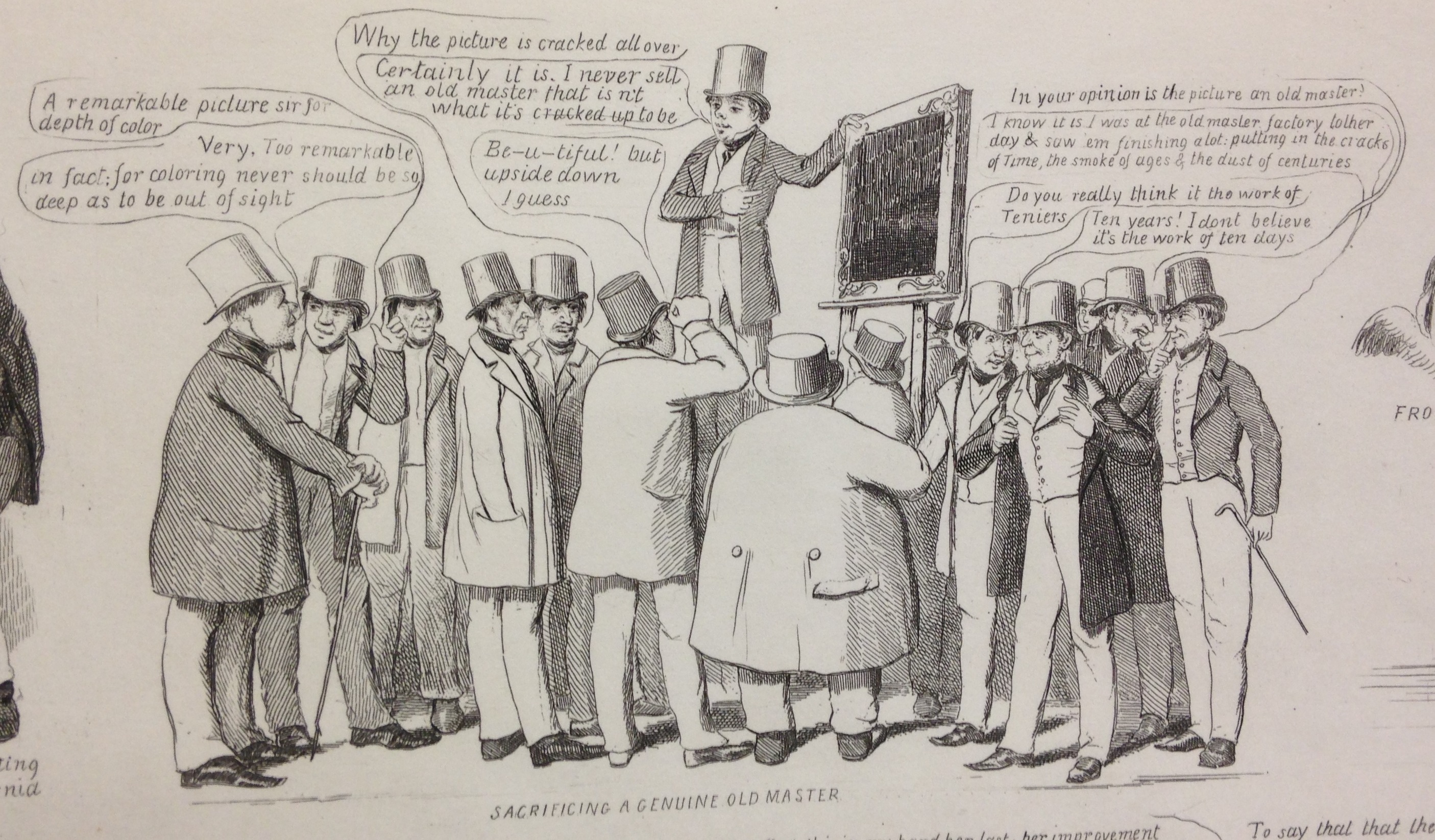 One of the cartoon "scraps" in David Claypoole Johnston, Scraps no. 1, new series (Boston, 1849)   (E166 .J65 1849)
