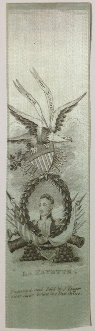 Silk ribbon commemorating Lafayette's 1824-1825 visit to the U.S.   (MSS 14211)