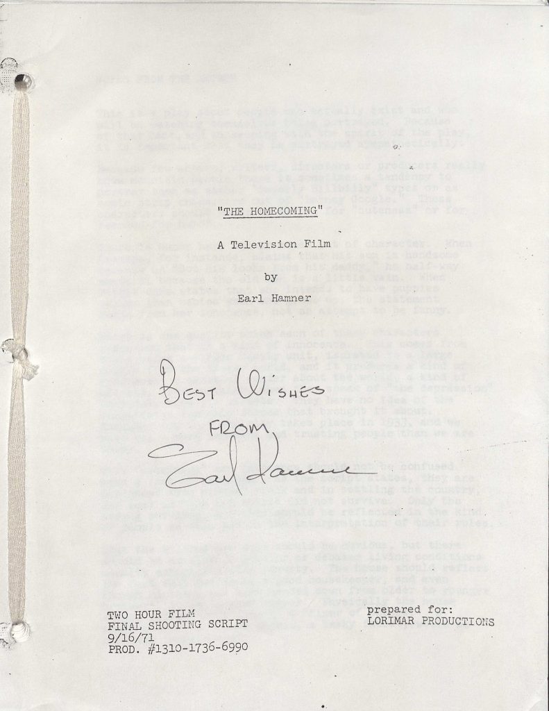 Final Shooting Script of The Homecoming