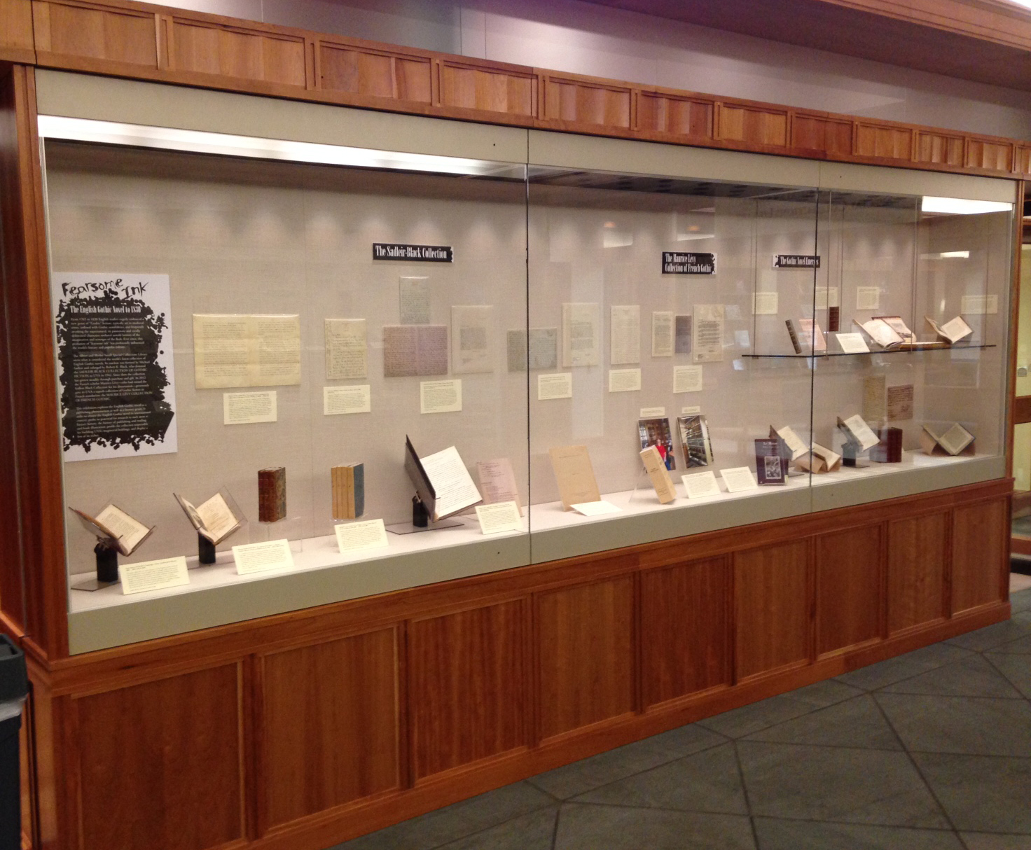Part of the exhibition, "Fearsome Ink: The English Gothic Novel to 1830," on view through Mat 28.