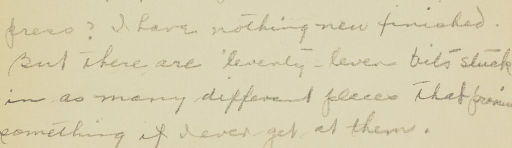 Snippet of handwritten letter from Anne Spencer to James Weldon Johnson